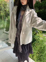 Ally High Neck Washed Field Jacket