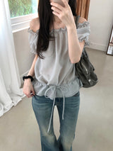Powder Off-Shoulder Blouse (3 colors)