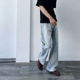 Bleached Wide-Leg Jeans