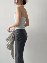 Cotton Nylon Semi-Bootcut Pants