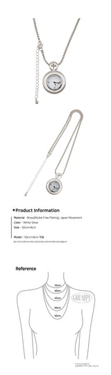 Muted White Time Necklace