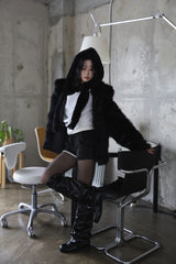Angora fur shorts