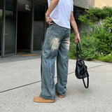 LMN Levy Curve Slit Wide Denim Pants (2 colors)