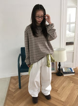 [unisex] マジェボーダーオーバー長袖Tシャツ