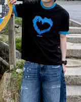 Blue Heart Ringer T-Shirt