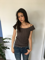 Show Ripple Off-shoulder T-shirt (4color)