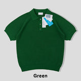 Berna Linen Collar Knit Short Sleeve T-shirt