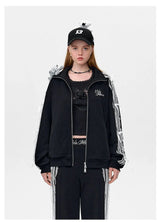13DE MARZO Bear Lacy Knot Zip Sweatshir