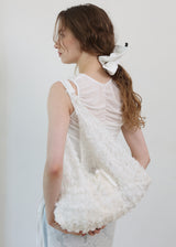 Jeanne Lace Flower Shoulder Bag_White