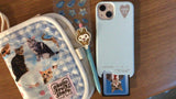 "いちごいちえ" カードポケットケース - ブルー