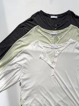 ヘンリーネック オーバーフィット スウェットシャツTシャツ