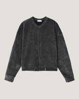 (UNISEX) Velour Crop Cardigan