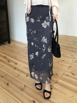 Oriental bloom long skirt