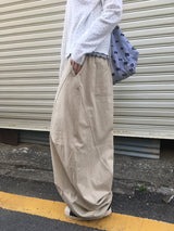 ボリューム ワイド バンディング パンツ
