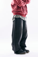 Applique lined denim pants
