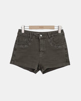 Qupen Washed Cotton Shorts