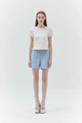 KIRSH PLAIN CHERRY SEMI CROP T-SHIRT - WHITE