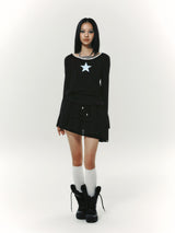 STRING TIED L/S BLACK
