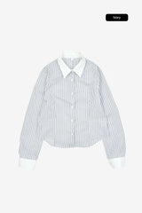 Caelum collar striped shirt