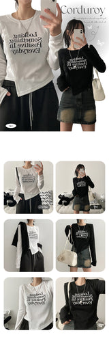 Rookie Diagonal Slice Ribbed Long Sleeve Tee