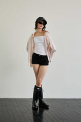 LUMINOUS OVERSIZED SHIRT / ROSE PINK