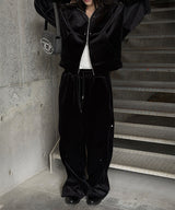 [Unisex] Velvet mink hood zip up