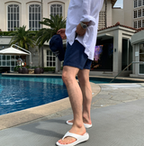 Liu Washing Cotton Banding Shorts