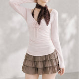 Eira Halter Layered Shirring T-shirt