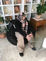 No.1547 wool check muffler (4color)