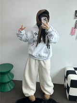 クリームテディシープファーロングパンツ🧸🤎🐑🖤3COLOR
