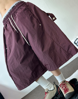 ハイクオリティ💜スナップナイロンバミューダパンツ 💚🤍🤎🖤6カラー