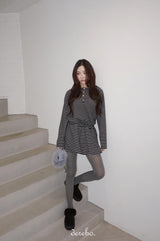 wool fleece stripe strap pumpkin dress