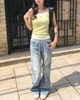 Banding pocket boots cut denim pants