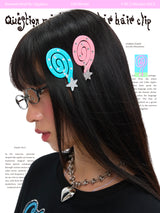 BETWEENAND side hair clip question mark curly star creative sweet and cute girl hair accessory edge clip