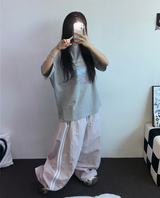 トラック3 ラインバルーンナイロンパンツ 🎀🩷🤍🖤🧸6カラー