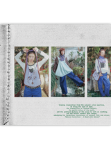 UnsocalNight2025 Original Literary Retro Autumn and Winter プリントブルーストレートマシェパンツ