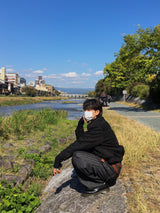 クロケットヘリンボーンデニムパンツ(Black)