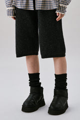 Bermuda knit wool pants [Charcoal]