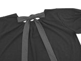 Back ribbon flare top / charcoal