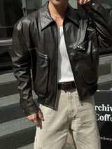 Kai zipper leather jacket
