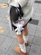 ホワイトキャットキャロルキーホルダー