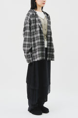 ベニーチェックフードシャツ(3color)