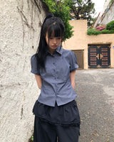 リカストライプ半袖シャツ