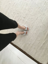 Dot Chrome Heel Mules