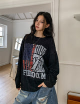 フレームヴィンテージプリントロングスリーブTシャツ