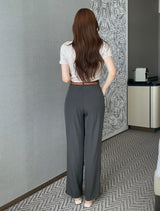 Light Cool Pintuck Wide Slacks