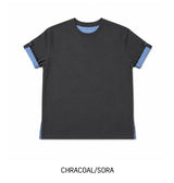 [unisex] ロベン カラーマッチング ロールアップ ショートスリーブ Tシャツ