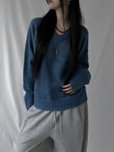 basic V-neck knit (2color)