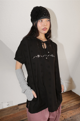 シフォンコサージュスタービーニー ブラック
