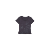 [UPDRAFT]PRINT COTTON CROP T-SHIRT GREY